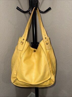 Lucky Brand Yellow Leather Shoulder Hobo